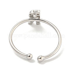 Rack Plating Brass Open Cuff Rings for Women&nbsp;RJEW-F162-02P-R
