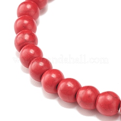 Synthetic Turquoise(Dyed) Round Beads Stretch Bracelet&nbsp;BJEW-JB07484