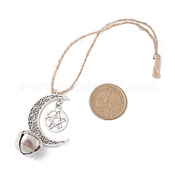 Alloy Moon with Star Pendant Decoration&nbsp;HJEW-JM02415-02