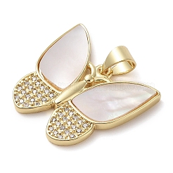 Brass Micro Pave Clear Cubic Zirconia Pendants&nbsp;KK-I712-53A-G