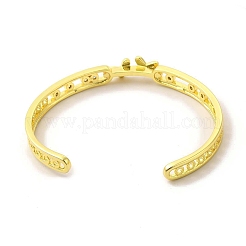 Clear Cubic Zirconia Butterfly Open Cuff Bangle&nbsp;BJEW-A136-03G