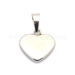 Tarnish Resistant Trendy 304 Stainless Steel Blank Heart Pendants&nbsp;STAS-N012-38P