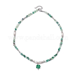 Glass & Brass & Pearl Beaded Necklaces for Women&nbsp;X1-NJEW-TA00158