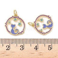 Brass Enamel Pendants&nbsp;KK-P326-16G