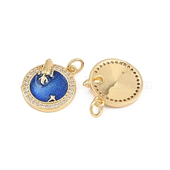 Brass Micro Pave Cubic Zirconia Pendants&nbsp;KK-B157-01G