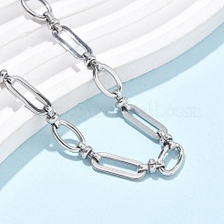 304 Stainless Steel Oval Link Anklets for Women&nbsp;AJEW-U025-01P