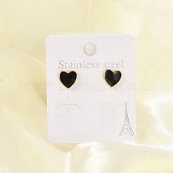304 Stainless Steel Enamel Stud Earrings&nbsp;LS-EJEW-G421-01G-02
