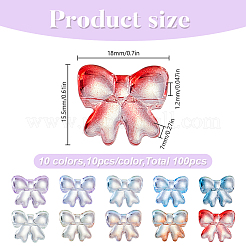 100Pcs 10 Colors Transparent Glass Beads&nbsp;GLAA-HY0001-56