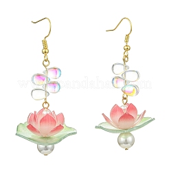 Lotus Glass Dangle Earrings&nbsp;EJEW-TA00812