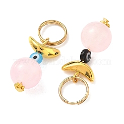 18Pcs 2 Colors Imitation Jade Glass Keychains&nbsp;HJEW-DR00004