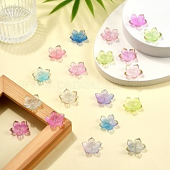 120Pcs 6 Colors Transparent Acrylic Bead Caps&nbsp;TACR-YW0002-44