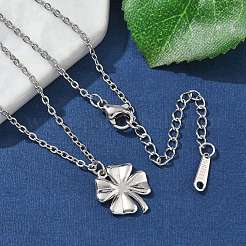 Clover 304 Stainless Steel Pendant Necklaces&nbsp;NJEW-M109-01P