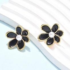Flower 304 Stainless Steel Stud Earrings&nbsp;EJEW-C142-02G-01