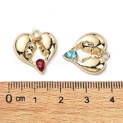 Rack Plating Alloy Rhinestone Pendants&nbsp;PALLOY-F308-14G