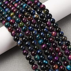 Grade AB Natural Tiger Eye Beads Strands&nbsp;G-F591-18-6mm-06