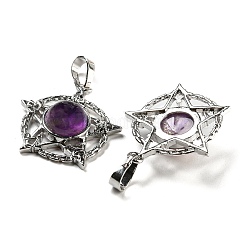 Natural Amethyst Pendants&nbsp;G-P517-01P-01