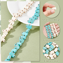 2 Strands 2 Colors Synthetic Turquoise Beads Strands&nbsp;G-AR0004-75