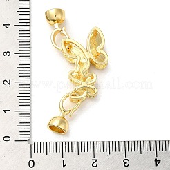 Rack Plating Brass Micro Pave Clear Cubic Zirconia Fold Over Clasps&nbsp;KK-E084-20G