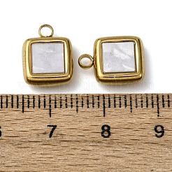 304 Stainless Steel Resin Pendants&nbsp;STAS-P406-15B-G