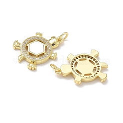 Brass Micro Pave Cubic Zirconia Pendants&nbsp;KK-P330-09G