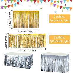 4Pcs 4 Styles Plastic/Aluminum Foil Fringe Curtains Table Skirt&nbsp;AJEW-GA0008-09