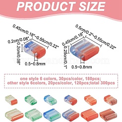 300Pcs 12 Style 2-Hole Glass Seed Beads&nbsp;SEED-AR0001-35