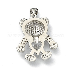 Brass Micro Pave Cubic Zirconia Pendants&nbsp;ZIRC-F137-01P