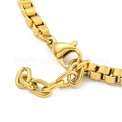 304 Stainless Steel Enamel Box Chain Anchor Link Bracelets for Women&nbsp;BJEW-G717-15G