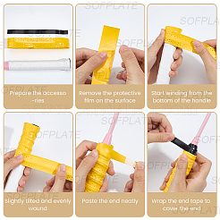 8Pcs 8 Colors PU Leather Anti-slip Badminton Tennis Racket Grip Tape&nbsp;DIY-SP0005-46
