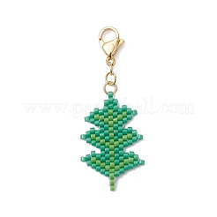 Handmade Glass Seed Beaded Pendant Decorations&nbsp;HJEW-MZ00358-03
