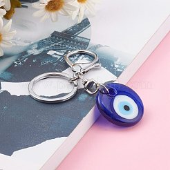 Handmade Lampwork Evil Eye Keychain&nbsp;KEYC-JKC00237-01