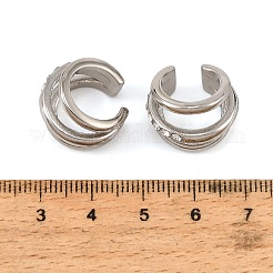 304 Stainless Steel Micro Pave Cubic Zirconia Cuff Earrings for Women&nbsp;SA-CBAABBA-13P