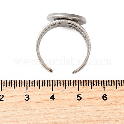 304 Stainless Steel Cuff Ring Components&nbsp;STAS-V012-01C-P