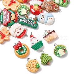 30Pcs 15 Styles Christmas Opaque Resin Pendants&nbsp;CRES-FS0001-33