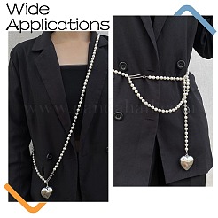 Imitation Pearl Round Beaded Metal Heart-Shaped Waist Chains&nbsp;ST-CJ0027-05