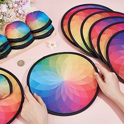 Polyester Foldable Flying Disc Fans with Storage Bag&nbsp;AJEW-WH00670-127B