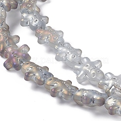 Half Rainbow Plated Forsted Electroplate Glass Beads&nbsp;GLAA-P005-HR02