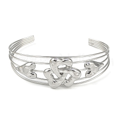 Non-Tarnish 304 Stainless Steel Hollow Open Cuff Bangles&nbsp;BJEW-Q348-03P-03