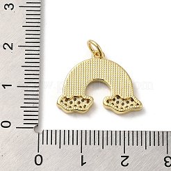 Rack Plating Brass Micro Pave Cubic Zirconia with Synthetic Opal Pendants&nbsp;KK-D088-28G
