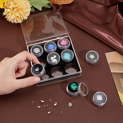 9 Slots Mini Round Plastic Jewelry Screw Top Bead Jars Sets with Velvet Inside&nbsp;AJEW-WH0472-42B