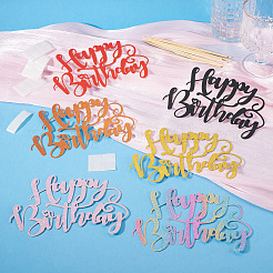 6Pcs 6 Colors Paper Cake Toppers&nbsp;FIND-TA0010-39