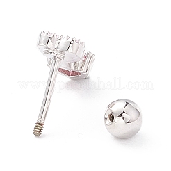 Double Heart Cat Eye Stud Earrings for Women&nbsp;LS-EJEW-A065-08P