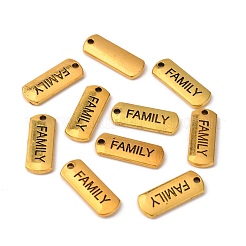 Tibetan Style Alloy Rectangle with Word Family Pendants&nbsp;TIBEP-Q043-057AG-RS