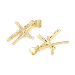 Brass Micro Pave Cubic Zirconia Pendants&nbsp;KK-C162-103A-G