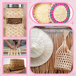 Flat Natural Bamboo Wicker Strips&nbsp;DIY-WH0740-12A