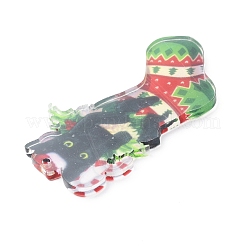 Christmas Cat Shape Acrylic Pendant Decoration&nbsp;HJEW-E007-01G-05