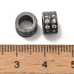 Column Brass Micro Pave Cubic Zirconia European Beads&nbsp;KK-C072-21B
