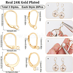 3 Style 304 Stainless Steel Leverback Earring Findings&nbsp;STAS-SC0007-58G