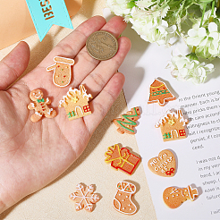 40Pcs 10 Styles Christmas Theme Opaque Resin Imitation Biscuit Decoden Cabochons&nbsp;RESI-CA0001-75