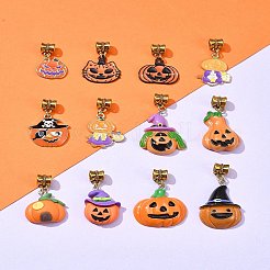 Halloween Theme Alloy Enamel & Resin European Dangle Charms&nbsp;PALLOY-FZ00014